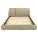Mokena 46-inch Upholstered Eastern King Platform Bed Brown