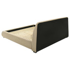 Home & Sleep Outlet - Mokena 46-inch Upholstered Eastern King Platform Bed Brown