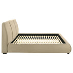 Home & Sleep Outlet - Mokena 46-inch Upholstered Eastern King Platform Bed Brown