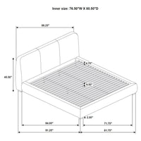 Mokena 46-inch Upholstered Eastern King Platform Bed Brown