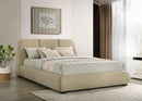 Mokena 46-inch Upholstered California King Platform Bed Brown