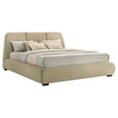 Mokena 46-inch Upholstered California King Platform Bed Brown