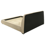 Home & Sleep Outlet - Mokena 46-inch Upholstered California King Platform Bed Brown