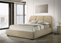 Mokena 46-inch Upholstered Queen Platform Bed Brown