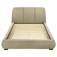 Mokena 46-inch Upholstered Queen Platform Bed Brown