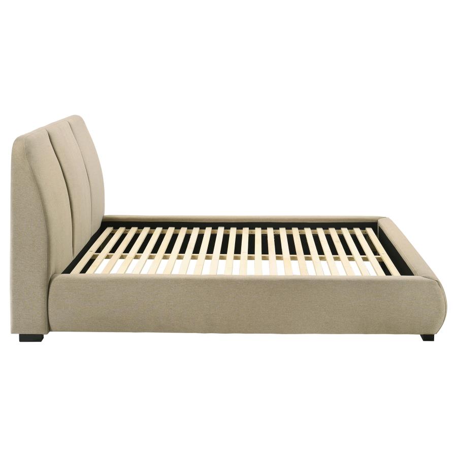 Home & Sleep Outlet - Mokena 46-inch Upholstered Queen Platform Bed Brown