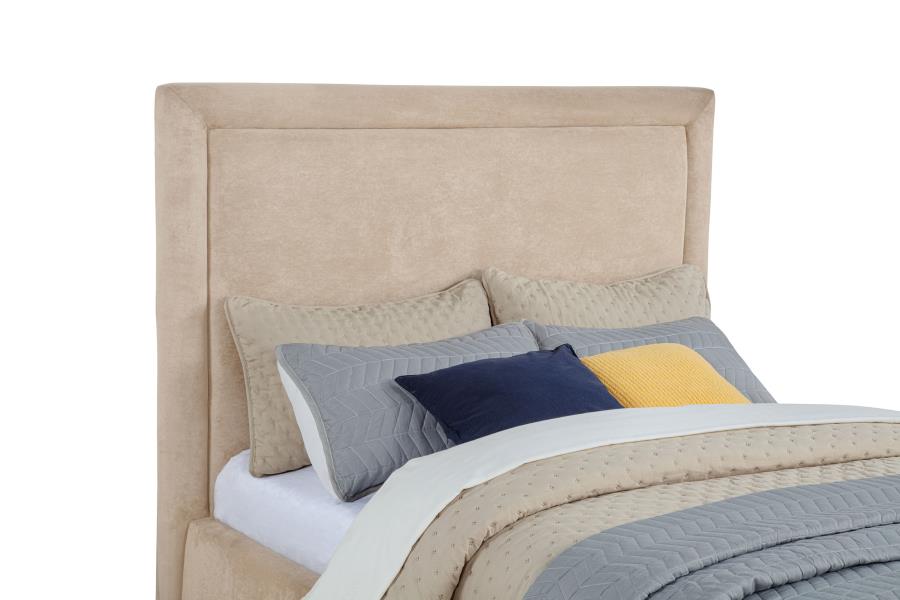 Home & Sleep Outlet - Lawson 54-inch Upholstered Full Platform Bed Light Saddle