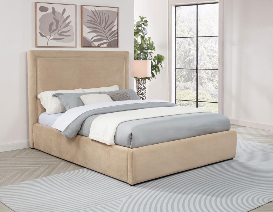 Home & Sleep Outlet - Lawson 54-inch Upholstered Queen Platform Bed Light Saddle
