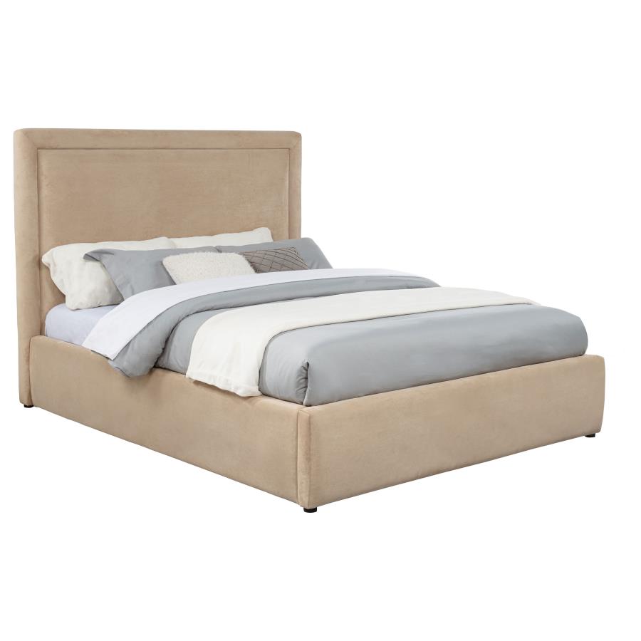 Home & Sleep Outlet - Lawson 54-inch Upholstered Queen Platform Bed Light Saddle