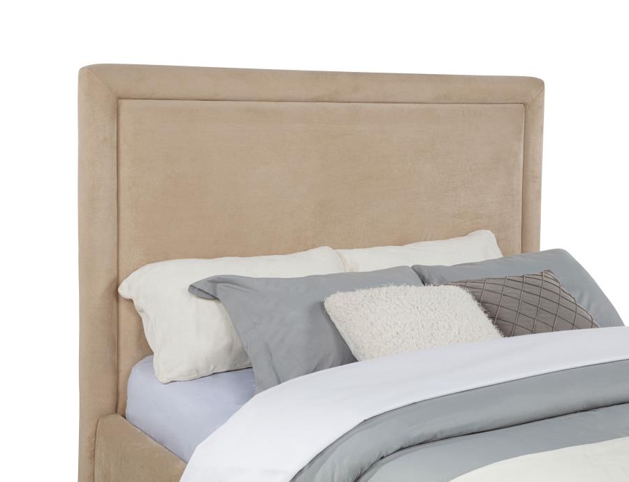 Home & Sleep Outlet - Lawson 54-inch Upholstered Queen Platform Bed Light Saddle