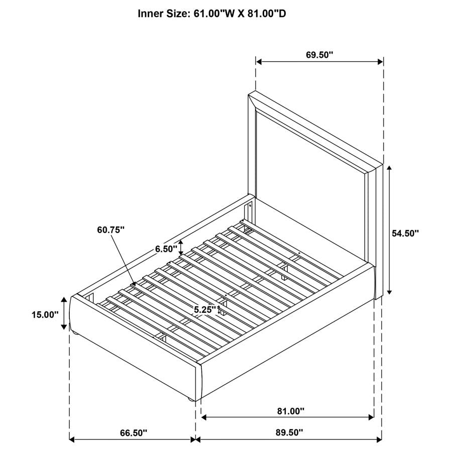 Home & Sleep Outlet - Lawson 54-inch Upholstered Queen Platform Bed Light Saddle