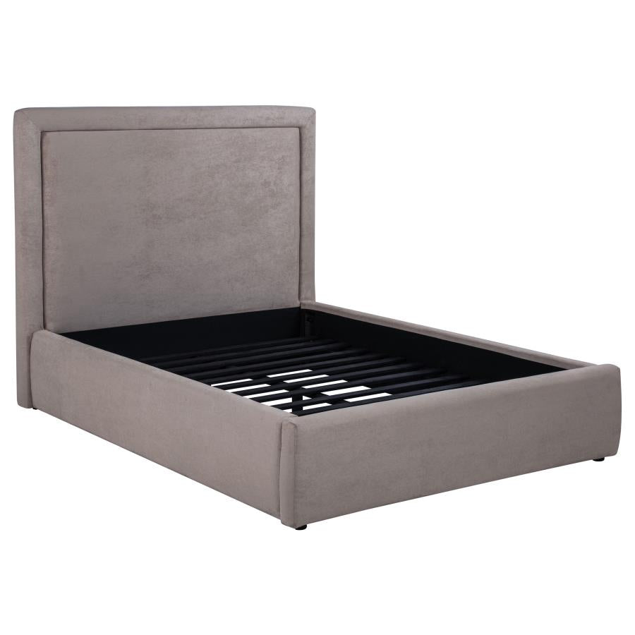 Home & Sleep Outlet - Lawson 54-inch Upholstered Full Panel Platform Bed Mushroom