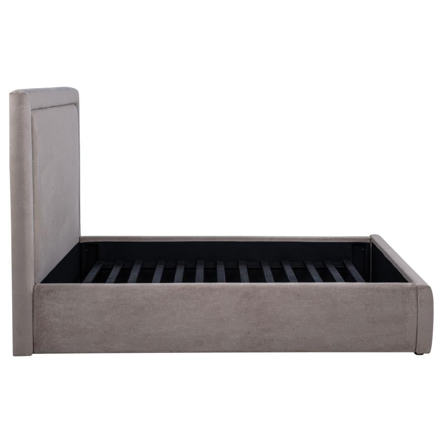 Home & Sleep Outlet - Lawson 54-inch Upholstered Full Panel Platform Bed Mushroom