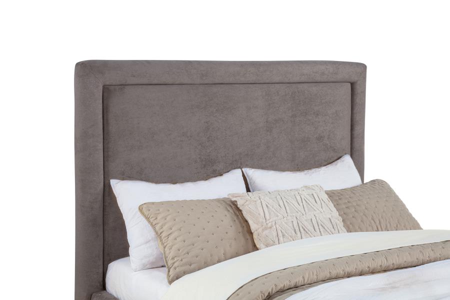 Home & Sleep Outlet - Lawson 54-inch Upholstered Full Panel Platform Bed Mushroom