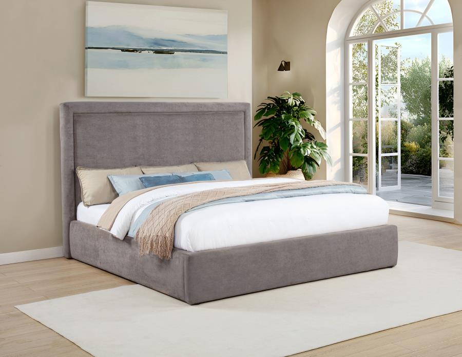 Home & Sleep Outlet - Lawson 54-inch Upholstered Eastern King Platform Bed Mushroom