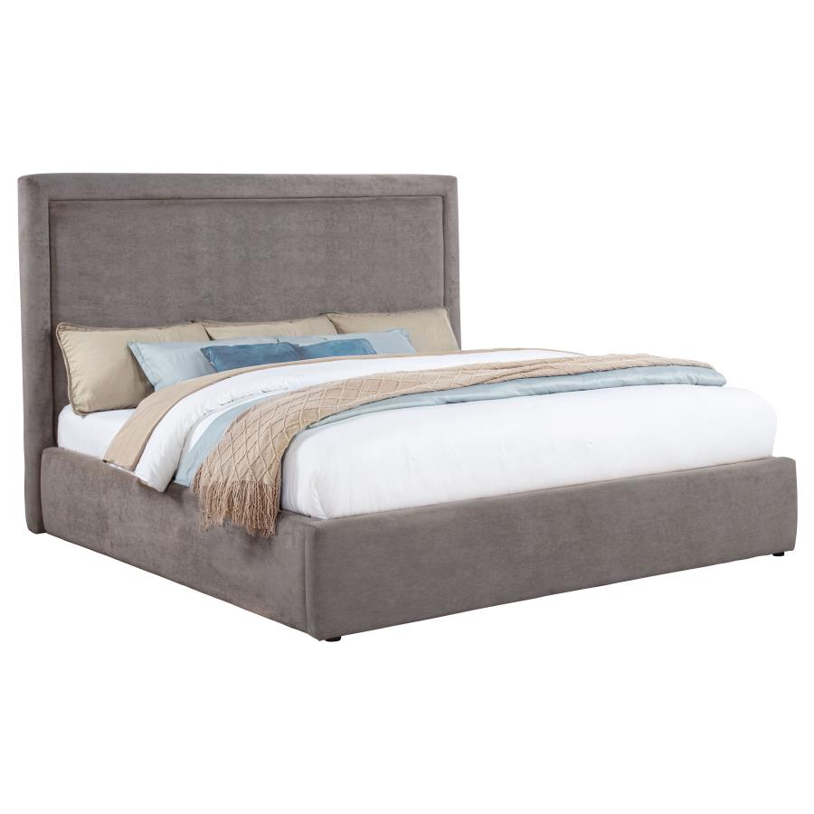 Home & Sleep Outlet - Lawson 54-inch Upholstered Eastern King Platform Bed Mushroom