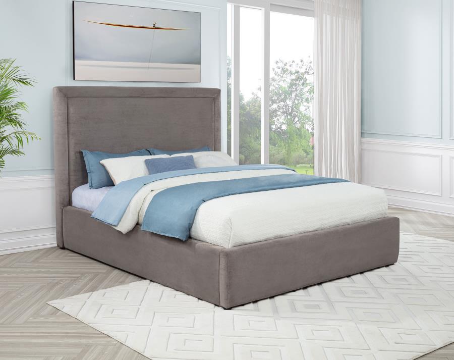 Home & Sleep Outlet - Lawson 54-inch Upholstered Queen Platform Bed Mushroom