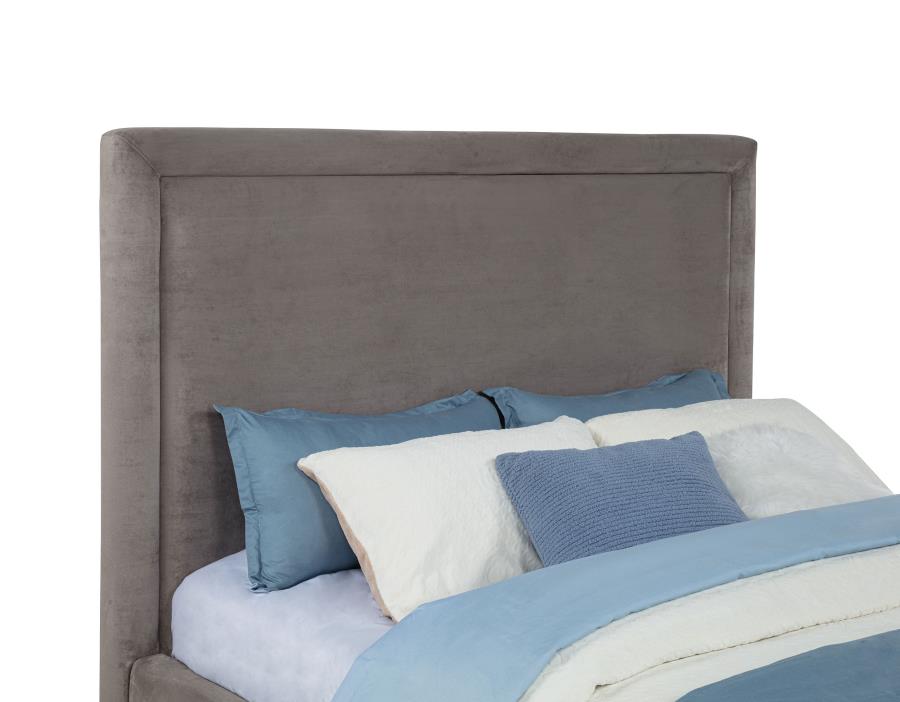 Home & Sleep Outlet - Lawson 54-inch Upholstered Queen Platform Bed Mushroom