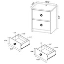 Westpark 2-drawer Nightstand LED Lights and USB Black