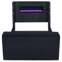Tisdall Eastern King Flame Visualizer Wingback TV Bed Black