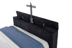 Tisdall Eastern King Flame Visualizer Wingback TV Bed Black