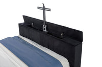 Tisdall Eastern King Flame Visualizer Wingback TV Bed Black
