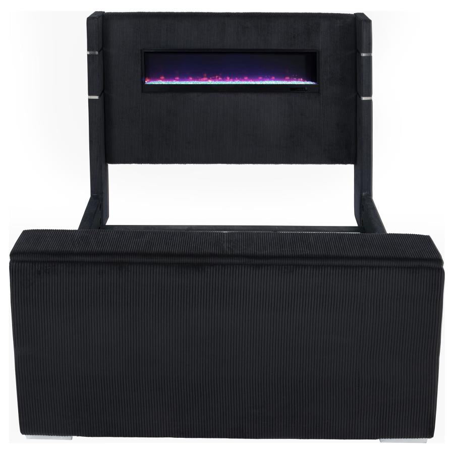 Tisdall California King Flame Visualizer TV Bed Black