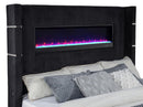 Tisdall California King Flame Visualizer TV Bed Black