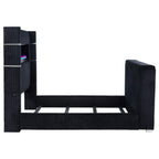 Home & Sleep Outlet - Tisdall Queen Flame Visualizer Wingback TV Bed Black