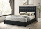Home & Sleep Outlet - Medley Genuine Leather Eastern King Platform Bed Black