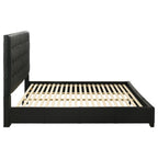 Home & Sleep Outlet - Medley Genuine Leather Eastern King Platform Bed Black