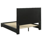 Home & Sleep Outlet - Medley Genuine Leather Queen Panel Platform Bed Black