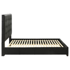 Home & Sleep Outlet - Medley Genuine Leather Queen Panel Platform Bed Black