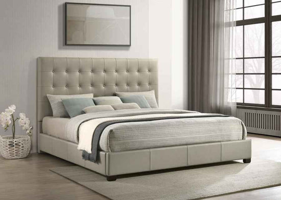 Medley Genuine Leather Eastern King Platform Bed Tan