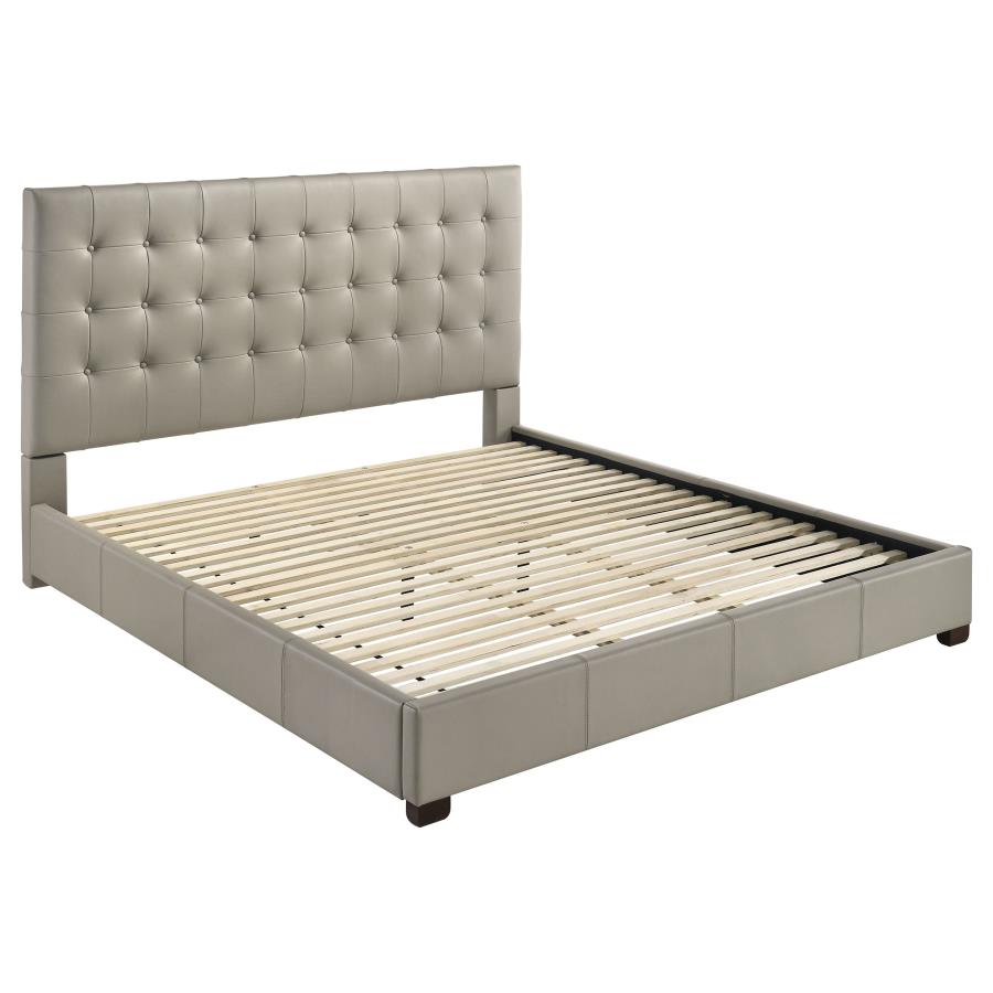 Home & Sleep Outlet - Medley Genuine Leather Eastern King Platform Bed Tan