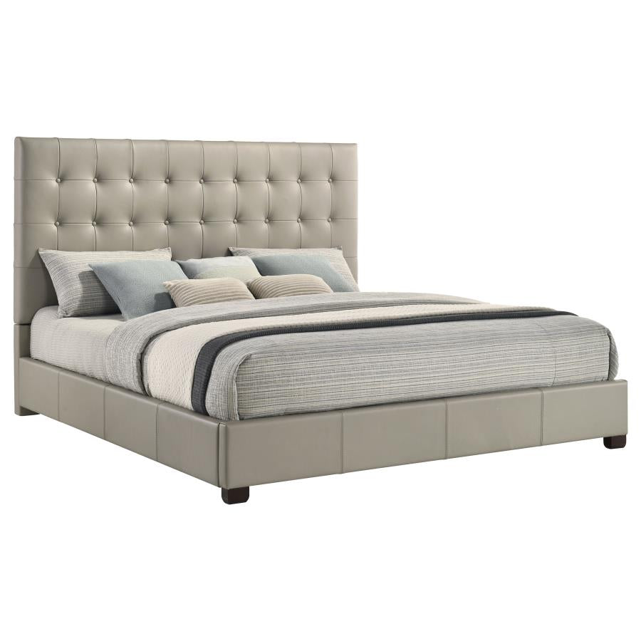 Home & Sleep Outlet - Medley Genuine Leather Eastern King Platform Bed Tan