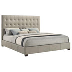 Home & Sleep Outlet - Medley Genuine Leather Eastern King Platform Bed Tan