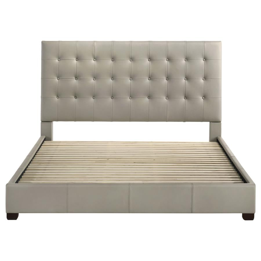 Home & Sleep Outlet - Medley Genuine Leather Eastern King Platform Bed Tan