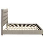 Home & Sleep Outlet - Medley Genuine Leather Eastern King Platform Bed Tan