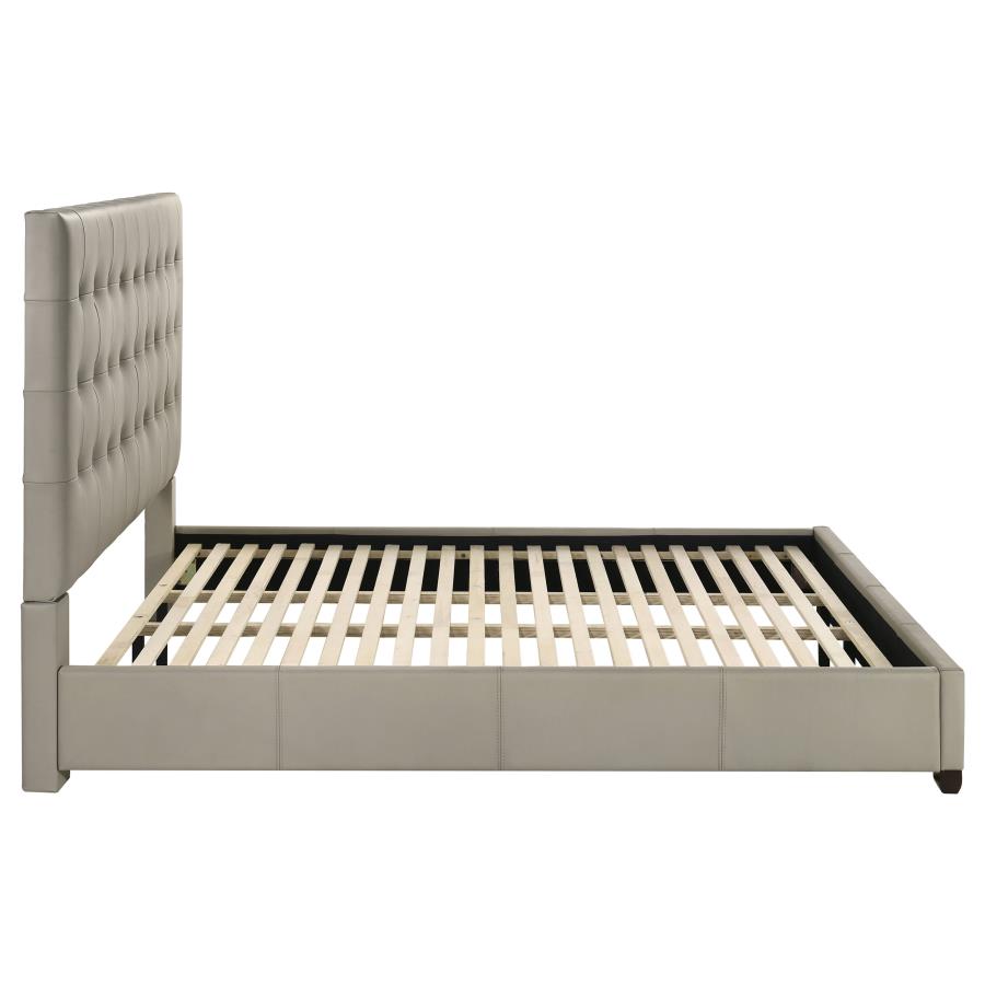 Home & Sleep Outlet - Medley Genuine Leather Eastern King Platform Bed Tan