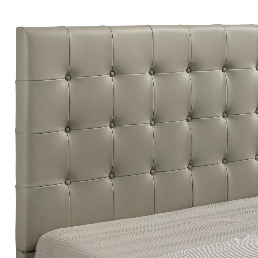 Home & Sleep Outlet - Medley Genuine Leather Eastern King Platform Bed Tan
