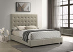 Home & Sleep Outlet - Medley Genuine Leather Queen Panel Platform Bed Tan