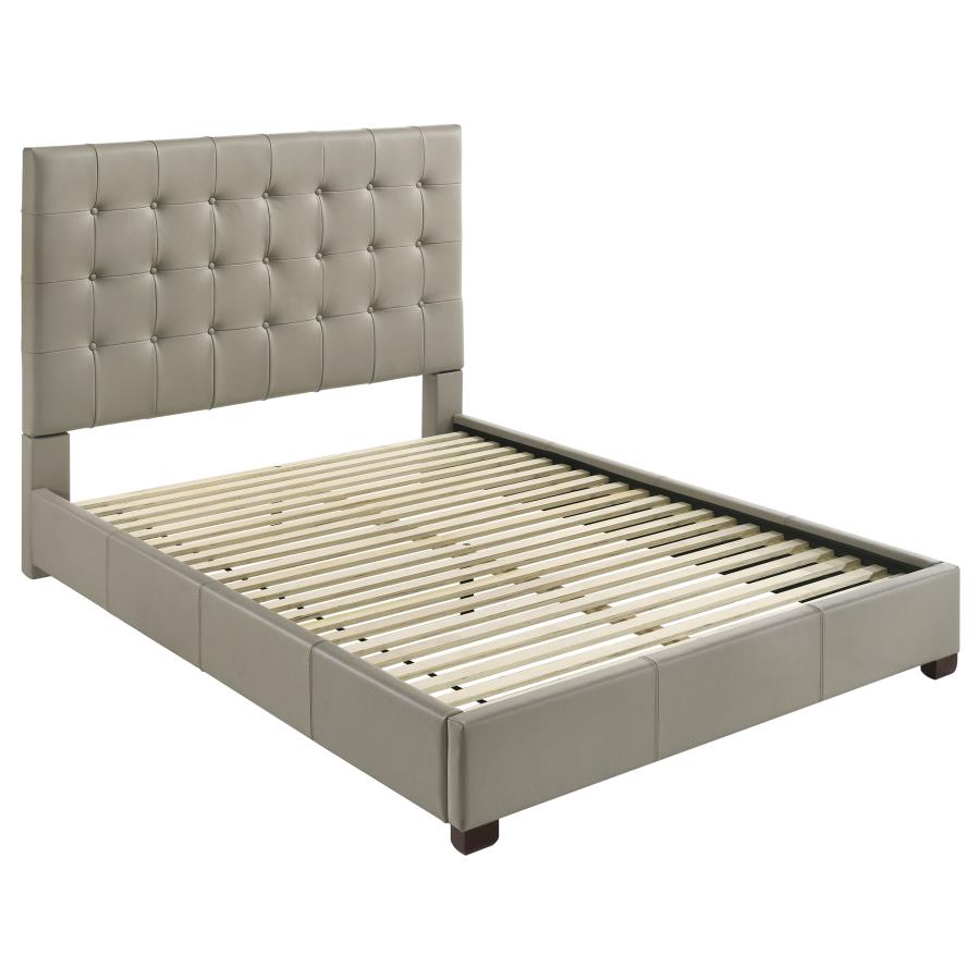 Home & Sleep Outlet - Medley Genuine Leather Queen Panel Platform Bed Tan