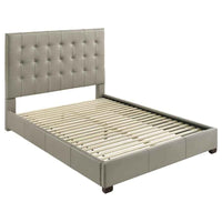 Medley Genuine Leather Queen Panel Platform Bed Tan