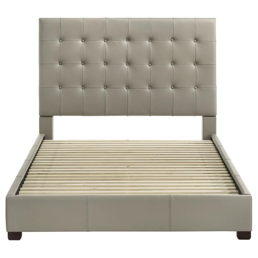 Home & Sleep Outlet - Medley Genuine Leather Queen Panel Platform Bed Tan