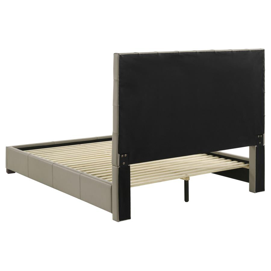 Home & Sleep Outlet - Medley Genuine Leather Queen Panel Platform Bed Tan