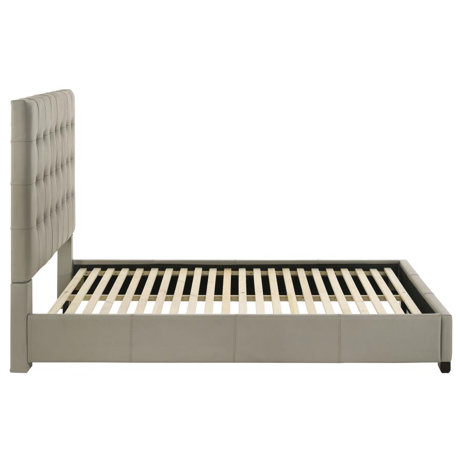 Home & Sleep Outlet - Medley Genuine Leather Queen Panel Platform Bed Tan