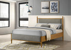 Home & Sleep Outlet - Mason 46-inch Full Panel Platform Bed Grey and Light Brown