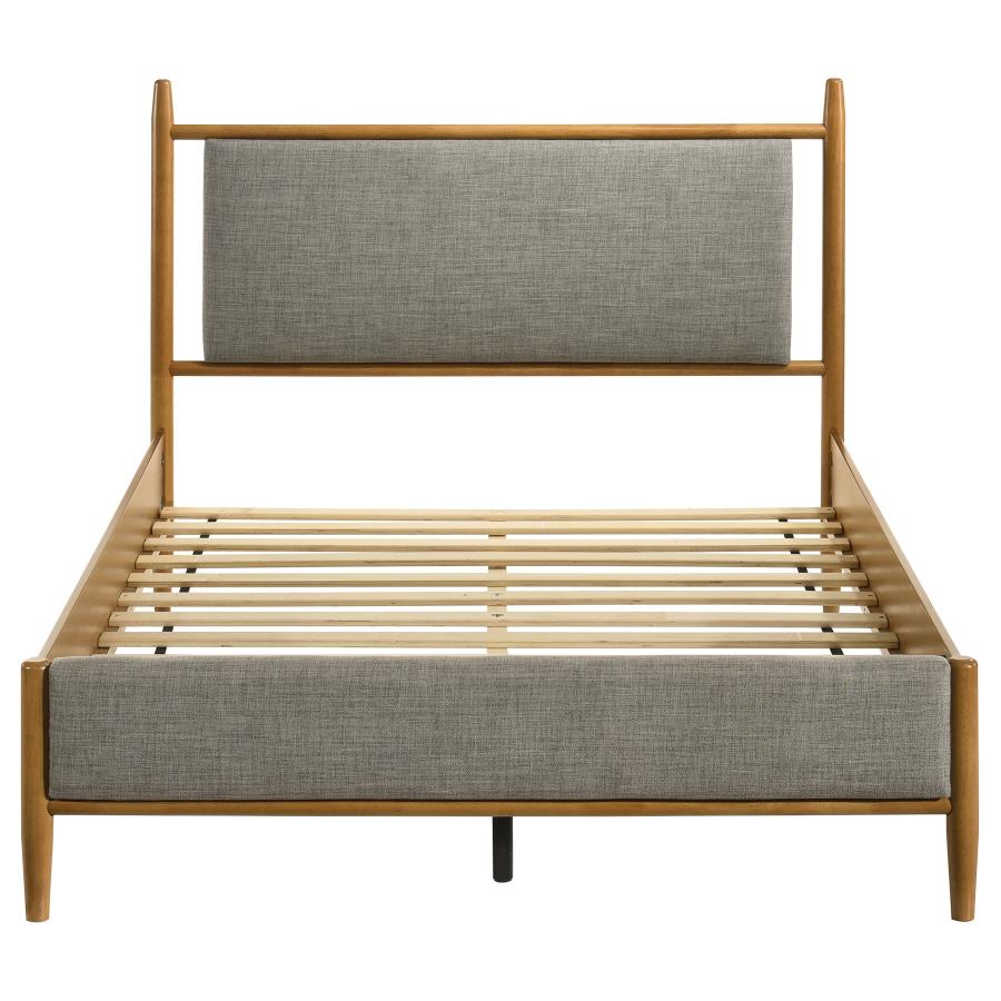 Home & Sleep Outlet - Mason 46-inch Full Panel Platform Bed Grey and Light Brown