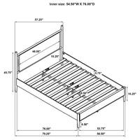 Mason 46-inch Full Panel Platform Bed Grey and Light Brown